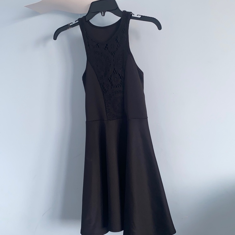 fit and flare dress with lace detailing